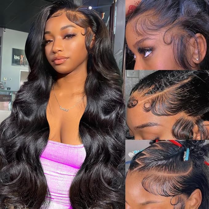 Ice Pear 26 Inch 13x6 Body Wave Lace Front Wigs Human Hair,200% Density 13x6 HD Lace Frontal Wig for Black Women Glueless Wig Human Hair Pre Plucked with Baby Hair
