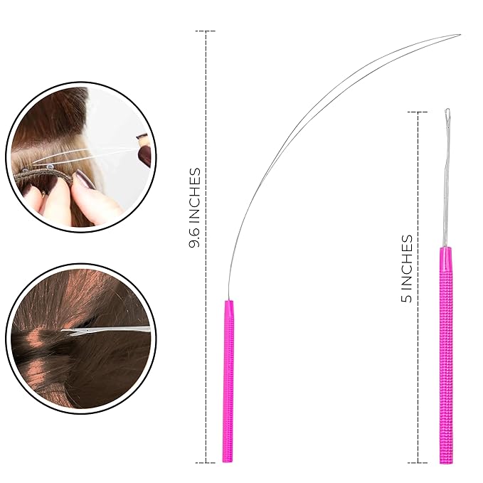 SIVOTE Professional Hair Extension Tools Kit Stainless Steel, Microlink & Itip Extensions Tool Kit, Pink