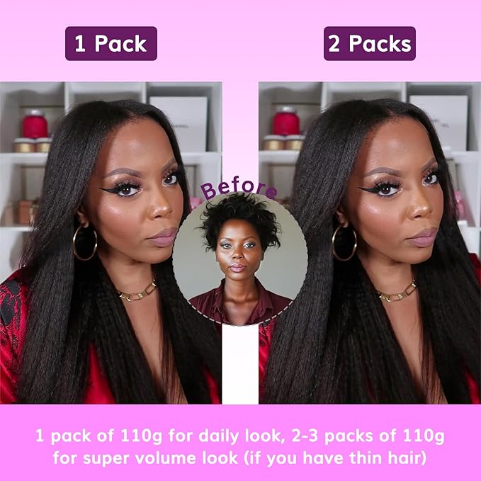 IDN BEAUTY Seamless Clip In Hair Extensions Human Hair, Yaki Straight 22 Inch 110g 7pcs Natural Black Remy Virgin Human Hair Seamless Clip Ins For Black Women PU Weft Invisible Edge
