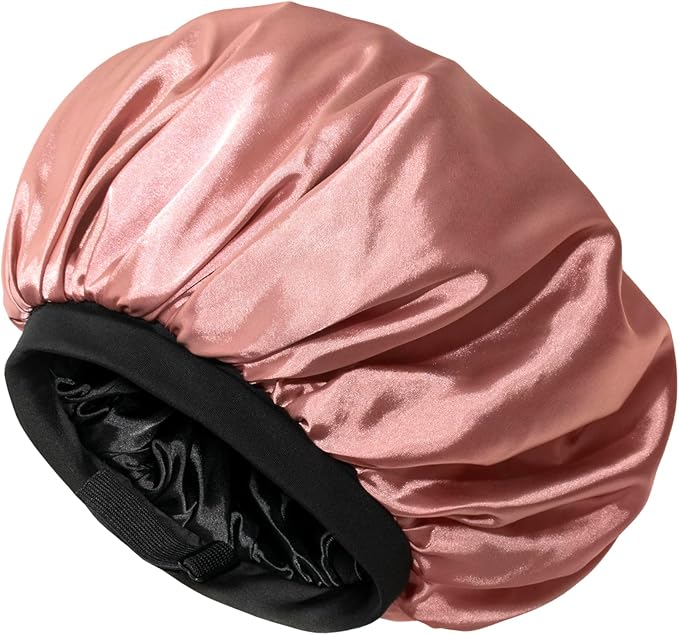 CAPLORD Double Sided Satin Bonnet for Sleeping - Adjustable Silk Sleep Cap for Women and Men