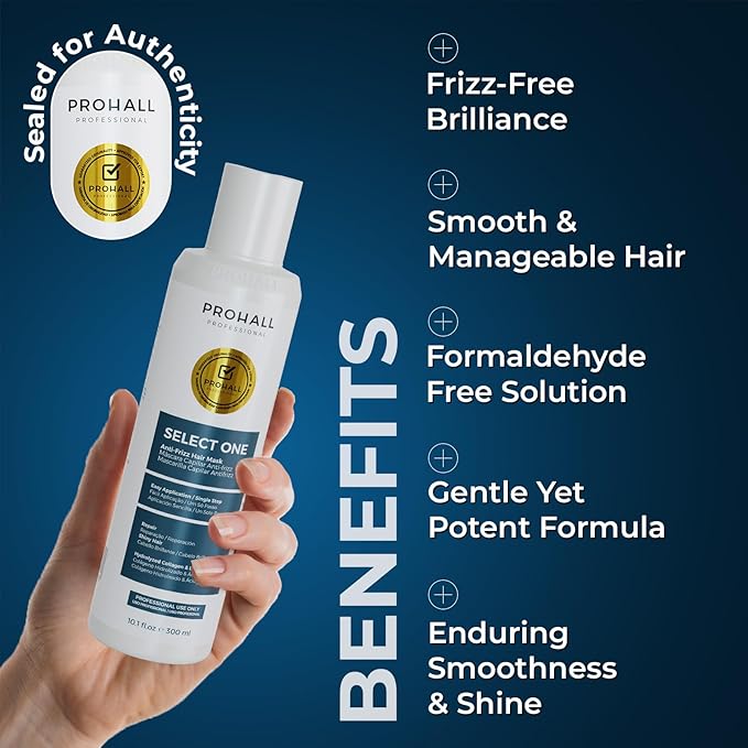 Brazilian Keratin Treatment Blowout Complex-PROHALL SELECT ONE 10.1oz/300ml-Formaldehyde Free Keratin Hair Treatment -Queratina Brasileña Keratina Para Alisar el Pelo Sin Formol