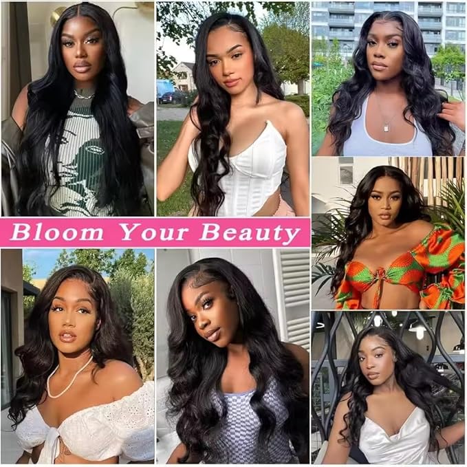 Brazilian Body Wave Virgin with Lace Closure(20 22 24 with18 Closure) Human Hair Unprocessed Hair with Closure 4X4 Lace Natural Black Hair