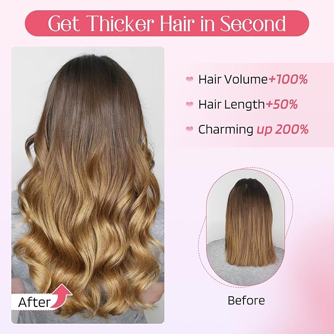 HOOJIH Hair Extensions, Clip in on Hair Extensions 4PCS Hair Extension 14" Short Curly Hair Extensions Invisible Lace Weft Natural Soft Hairpieces for Women - Light Golden Blonde with White Blonde