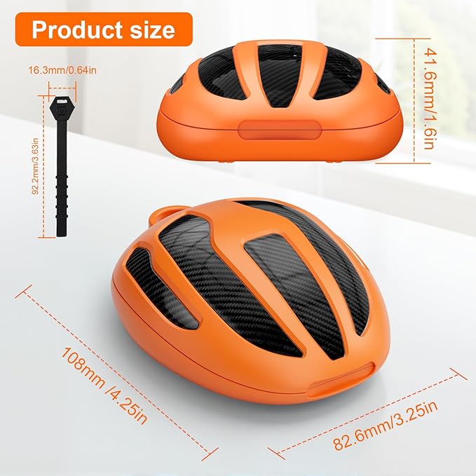 BVN Mouthguard Case Sports, Adult & Youth Sizes Universal Storage for Mouthguard, with Silicone Lanyard, Orange+Carbon Fiber Coating.