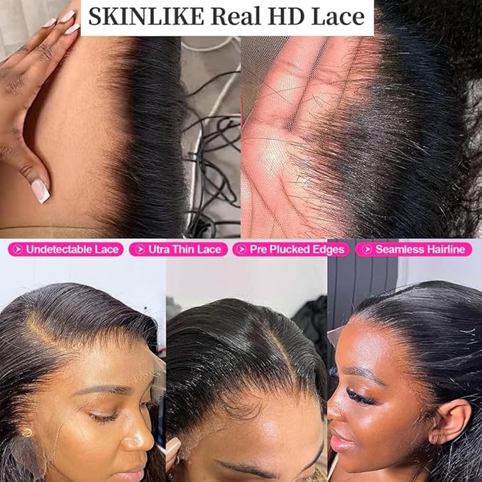 18 Inch 13x4 HD Lace Frontal Body Wave 0.1mm SKINLIKE Ultra Thin Invisible HD Lace Frontal Closure Melt Into Skin Easily Pre Plucked With Baby Hair 12A Grade Brazilian Human Hair