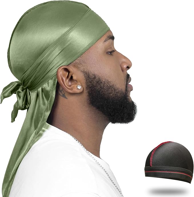 ForceWave Silky Durag for Men Wave Cap Satin Dorag for Men Women 360 Wave
