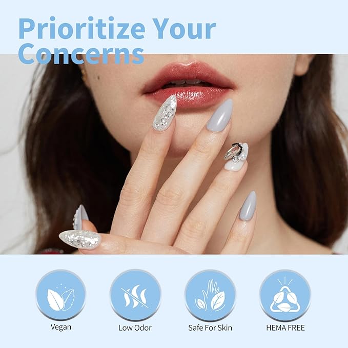 CANNI 6Pcs 9ml Navy Blue Gel Nail Polish Set- Dark Royal Blue Gel Polish Kit Colors DIY at Home Salon Christmas New Year's Gifts for Girls