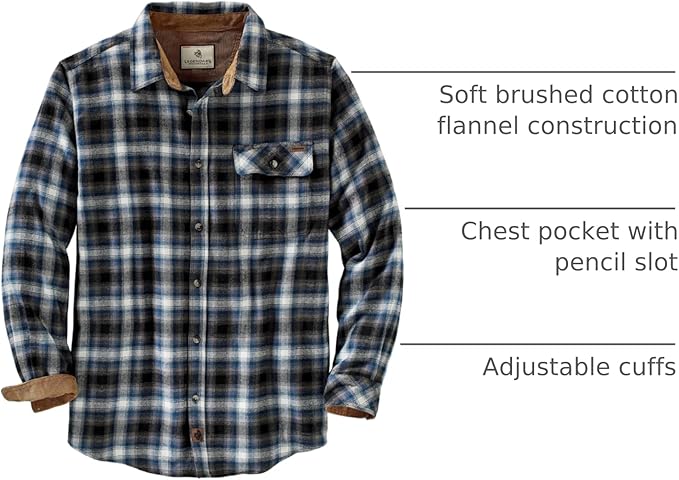Legendary Whitetails Men's Flannel Shirt Long Sleeve Button Down 100% Cotton