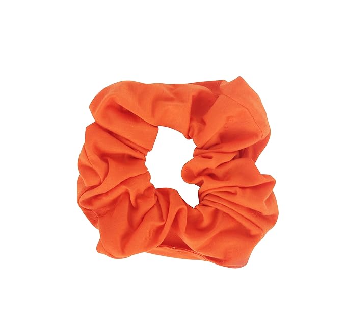 Jumbo Cotton Scrunchie Hair Tie - Orange