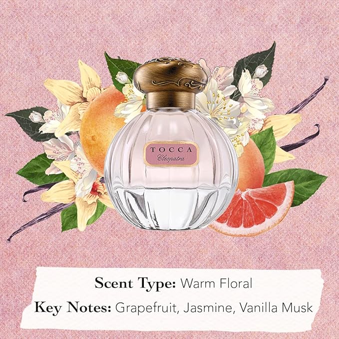 Tocca Cleopatra Perfume for Women, 1.7oz (50 ml) - Warm Floral, Grapefruit, Jasmine, & Vanilla Musk Fragrance
