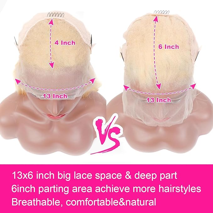 30 Inch 613 13x6 Lace Front Wig Human Hair 200% Density Blonde Body Wave Lace Front Wigs Human Hair Pre Plucked 613 Blonde HD Lace Frontal Wigs