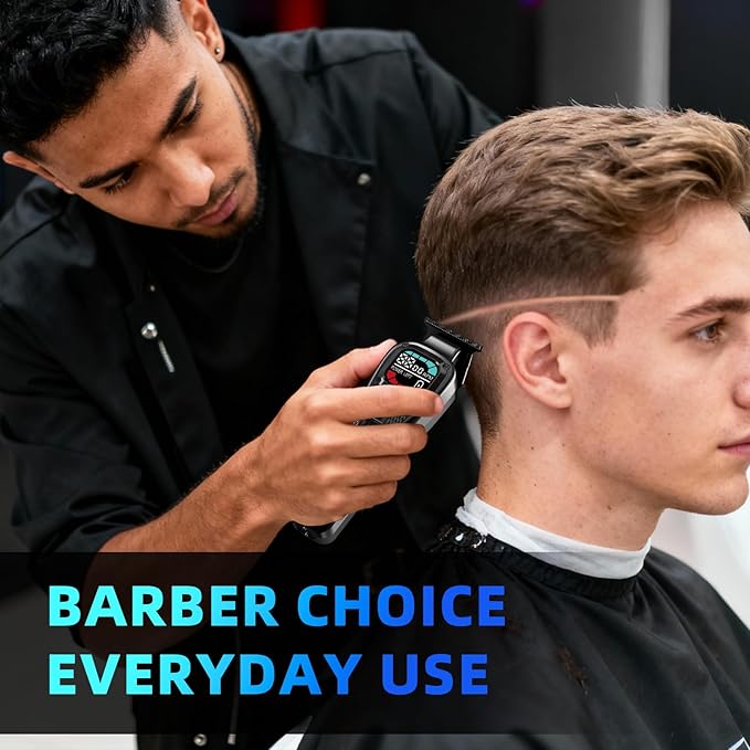 Ufree Professional Hair Clippers for Men, Barber-Grade Cordless Clipper & Split Trimmer Set with LCD Display & Long Lasting Power, Hair Cutting Tools for Home Haircuts, Fading, Beard Trimming