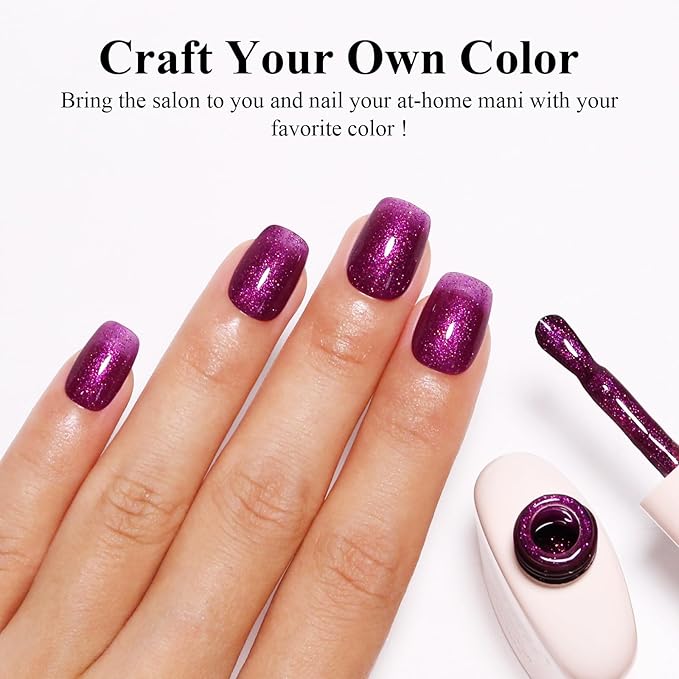 Imtiti Glitter Gel Nail Polish, 1Pcs Starlight Rose Red Gel Polish Sparkle Soak Off UV LED Gel Polish, Long Lasting, Nail Art Starter Manicure Salon DIY at Home for Women (0.34 Fl Oz-1928)