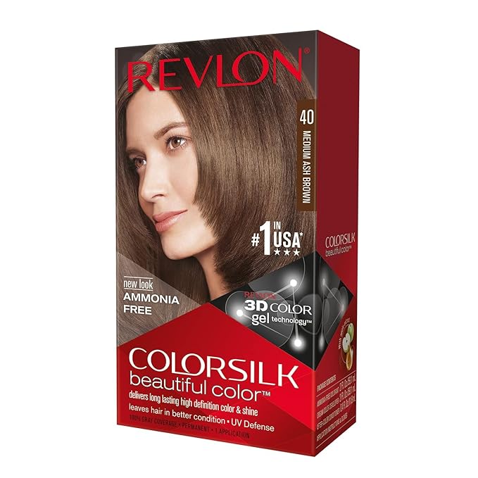 Revlon ColorSilk Haircolor, Medium Ash Brown (40) (Pack of 3)