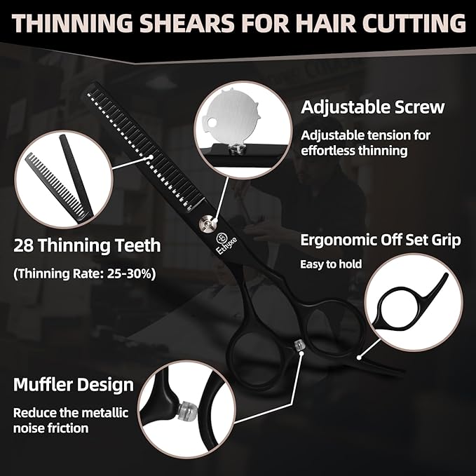 6.5 inch Hair Cutting Scissors Set with Razor, Professional Barber Hairdressing Texturizing Salon Haircut Scissor Japanese Stainless Steel
