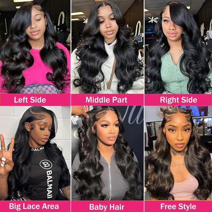 32 Inch 200% Density 13x6 Body Wave Wig, 100% Human Hair Wig, [2-year life], HD Lace Front Wigs Human Hair Pre Plucked for Women with Baby Hair