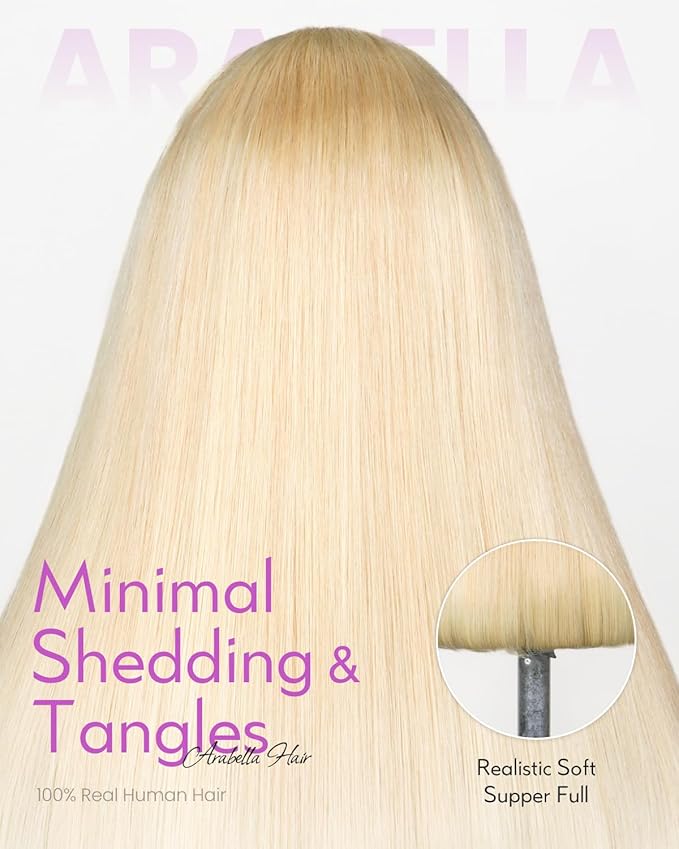 Arabella 613 Lace Front Wig Human Hair 13x4 Blonde Wig Human Hair 230% Density Straight 613 Frontal Wig Pre Plucked With Baby Hair (16inch, 613 blonde straight wig)