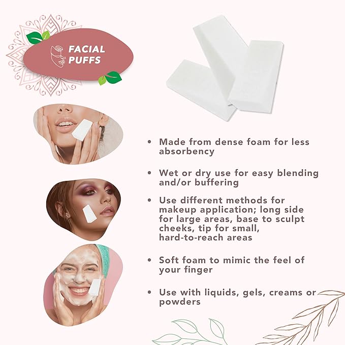 Earth & I - 128pc *PRE-CUT* Cosmetic Wedges for Makeup, Triangle makeup sponge, Disposable makeup sponges, Make up wedges sponges, ombre sponge for nails, face painting sponges, makeup wedges for pro