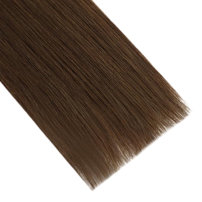 Full Shine U Tip Hair Extensions Human Hair Medium Brown 16 Inch Keratin Tip Hair Extensions Real Human Hair Prebonded Extensions 50 Grams Straight Remy Hair for Women