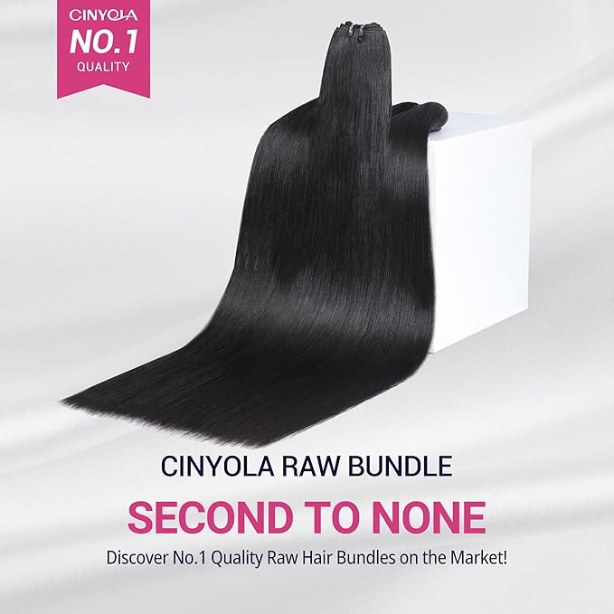 Real Raw Human Hair 3 Bundles Deal Straight, 6X Lifespan Than Regular Virgin Hair, No.1 Quality, No Shedding, No Tangling, 14 16 18 inches Raw Indian Hair Bundles