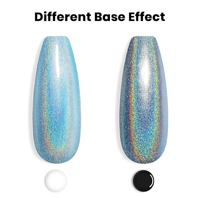 RARJSM Holographic Nail Polish Blue Glitter Gel Nail Polish Curing Required with Unicorn Glossy Effect for Salon and Home DIY Nail Art Design RAR78
