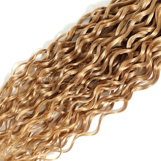 26 28 30 Inch Blonde Bundles Human Hair #27 Honey Blonde Water Wave 3 Bundle Unprocessed Brazilian virgin hair Weave Extensions Double Weft 50 Grams/Bundle Colored Blonde Bundles for Woman