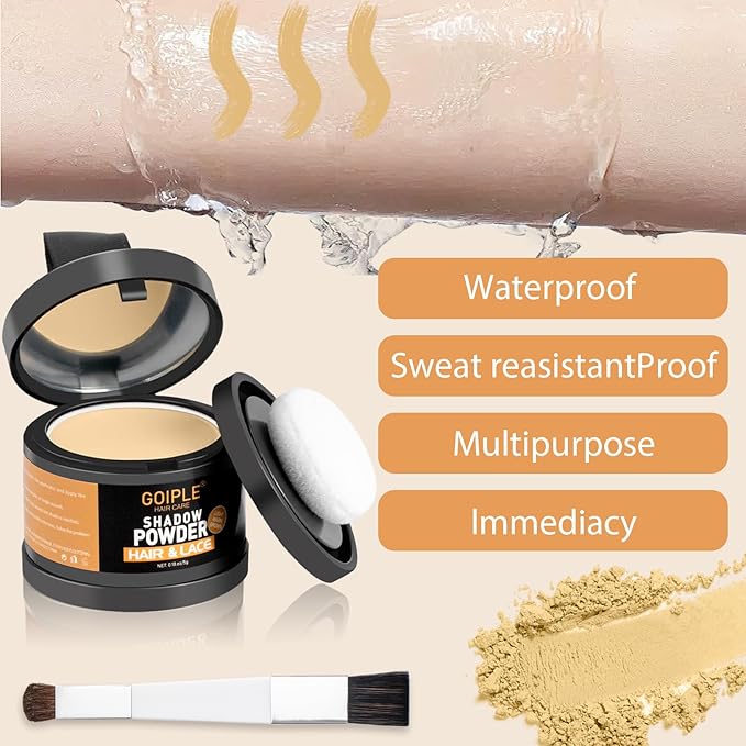 Root Cover Up Powder Hairline Powder for Women Root Touch Up Hair Color for Bald Spots, Eyebrows, Beard Line, Light-Blonde Hair Fibers for Thinning Hair Shadow Cover Up 2 Pack (Light Warm Brown)