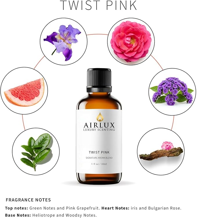 Signature Aroma Oil No. 285 Twist Pink – Green Notes, Pink Grapefruit, Iris – Aroma Oil for Cold Air & Waterless Diffusers and DIY Crafts – 10 mL, 0.34 fl oz Glass Bottle