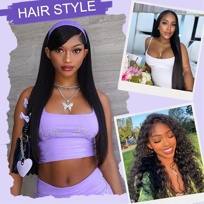 ALI PANDA [2-YEAR Life & 100% Human Hair, 200% Density 13x6 Skinlike HD Straight Lace Front Wigs Human Hair Pre Plucked, [0.1mm Ultra-Thin HD Lace], Natural Black 28 Inch