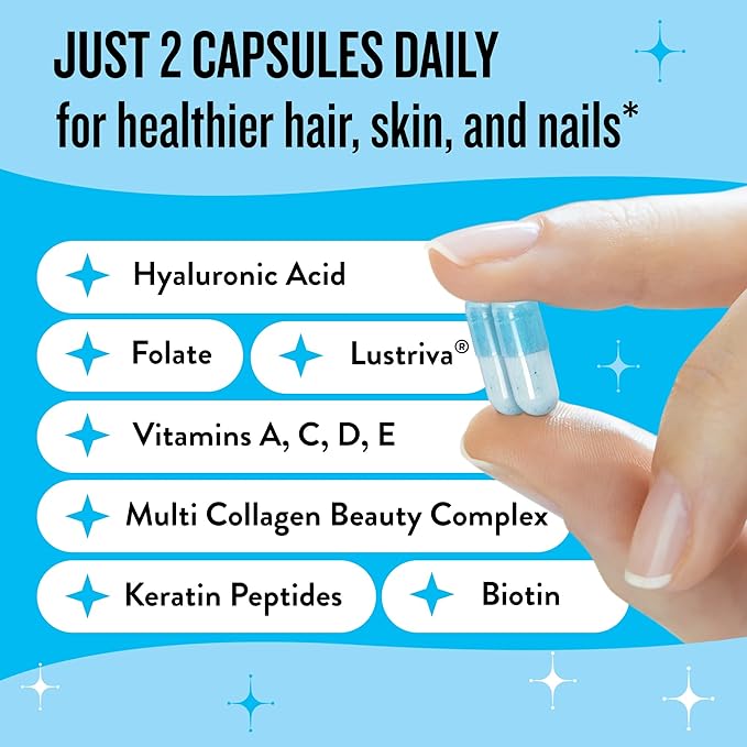 Hair Growth Vitamins for Women - Biotin for Hair Growth with Collagen & Lustriva, Products & Supplements for Thinning, Thicker, Fuller, Stronger Skin & Nails, Legendairy Milk Mane Event™