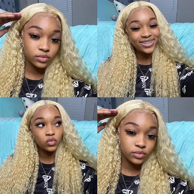 Blonde Curly Bundles Human Hair 613 Hair Bundles Brazilian Unprocessed Virgin Hair 1 Bundle 32 Inch 613 Curly Bundle