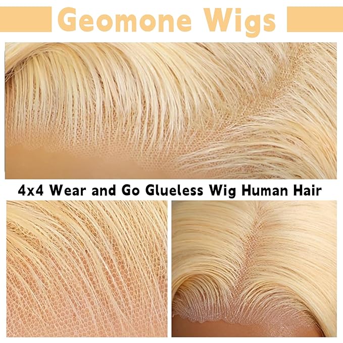 613 Lace Front Wig Human Hair 200 Density Blonde Glueless Wigs Pre Cut 34 Inch Blonde Wig Pre Plucked With Baby Hair Body Wave 4X4 Lace Closure Wigs For Women