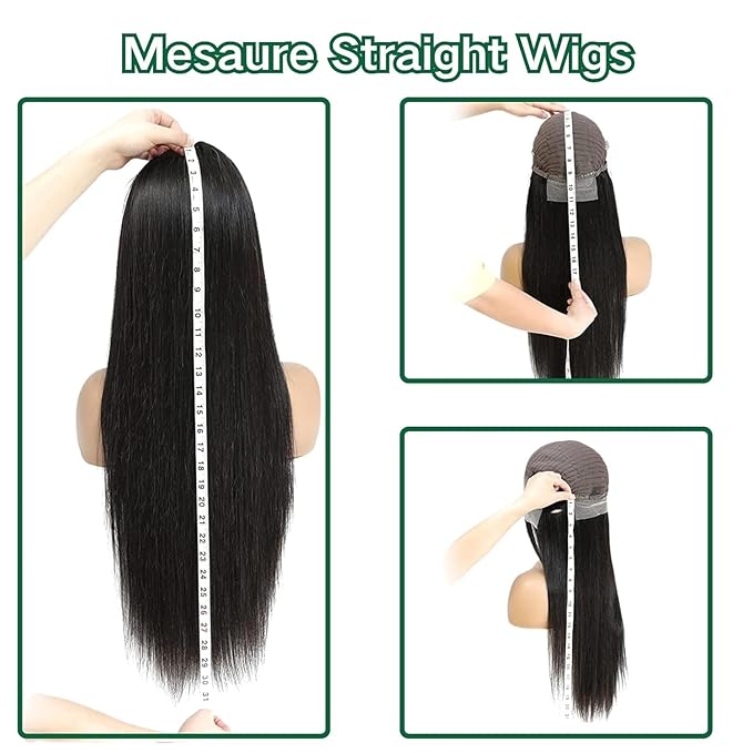 30 Inch 13x4 Lace Front Wigs Human Hair 180 Density Straight HD Lace Front Wigs Human Hair Pre Plucked 13x4 Lace Frontal Straight Human Hair Wigs for Women Glueless Wigs Human Hair (Natural Color)