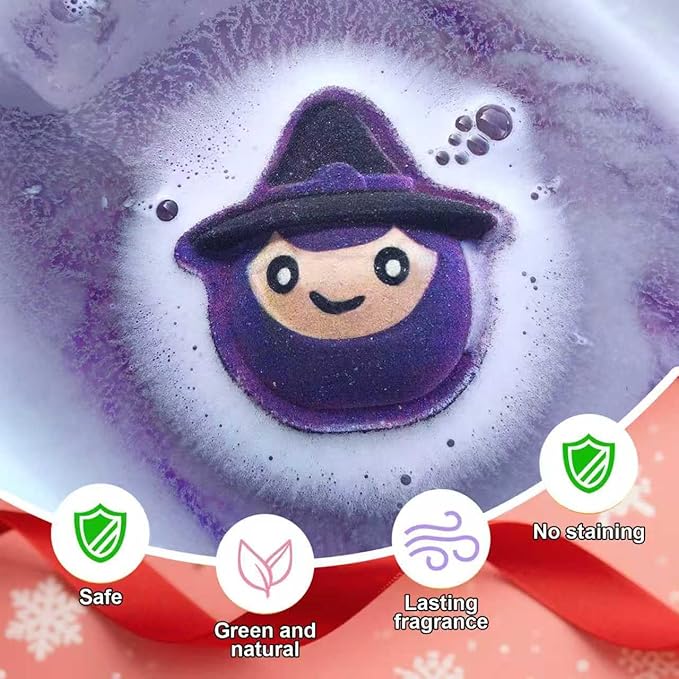 Halloween Bath Bombs for Kids & Women, Handmade Spooky Bath Bomb Set of 6 Fun Shapes – Perfect Gifts for Kids, Skin Care Bathbombs for Girls’ Spooky Celebration