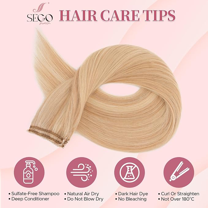 Clip in Hair Extensions Real Human Hair for Women, 20 Inch 44g 6pcs, Ash Blonde Mix Bleach Blonde, Straight - Highlight, Add Volume and Length for Daily Wear, Parties, Weddings