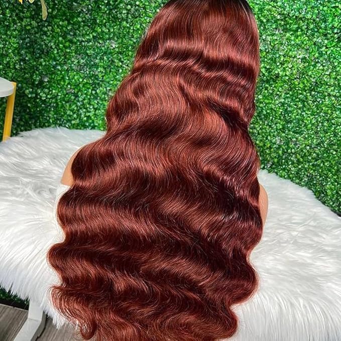 Reddish Brown Human Hair Wig Body Wave 13x6 Lace Front Wigs Human Hair Wigs For Black Women 28 Inch