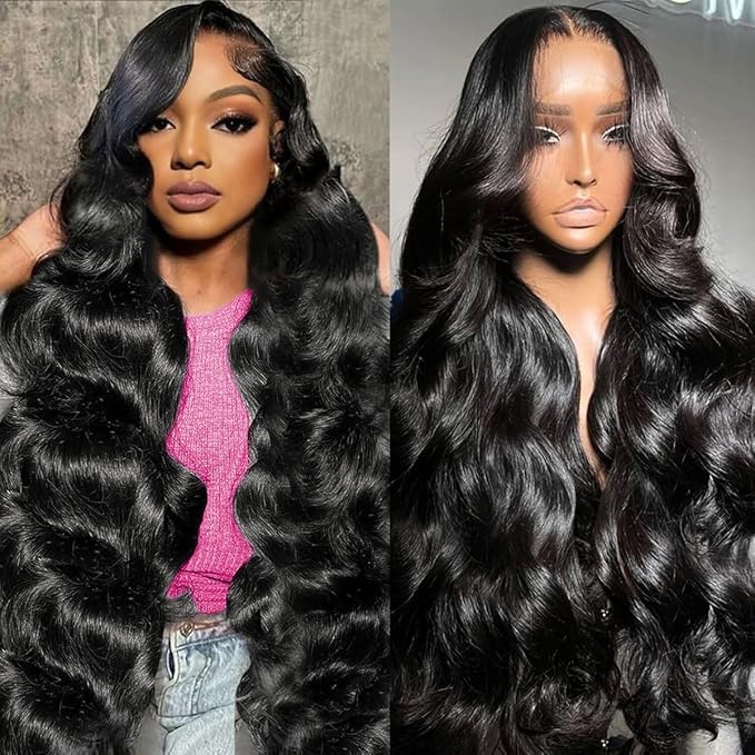 26 Inch 13x6 Lace Front Wigs Human Hair 200% Density Body Wave HD Lace Front Wigs Human Hair Pre Plucked Tangle-free Glueless 13x6 Virgin Human Wig for Women Daily