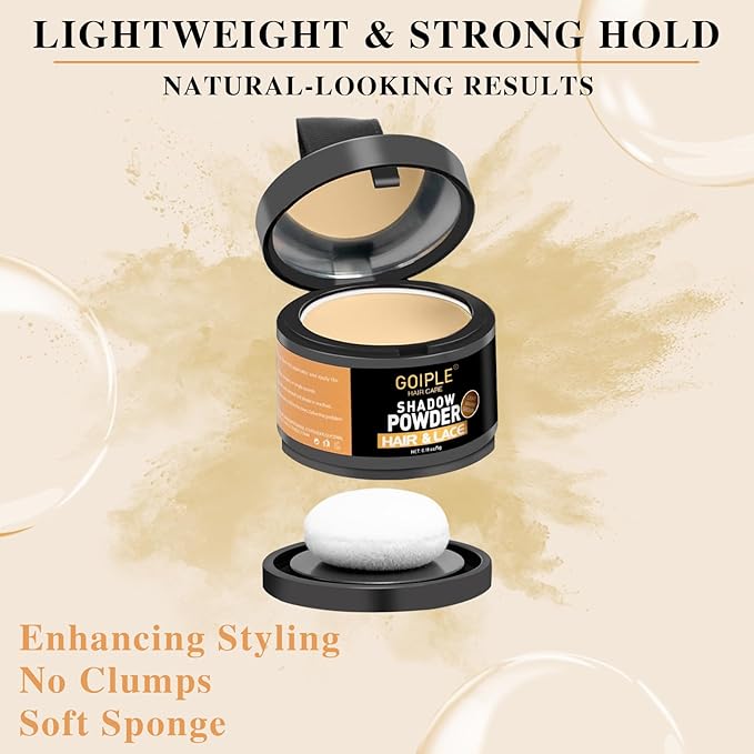 Root Cover Up Powder Hairline Powder for Women Root Touch Up Hair Color for Bald Spots, Eyebrows, Beard Line, Light-Blonde Hair Fibers for Thinning Hair Shadow Cover Up 2 Pack (Light Warm Brown)