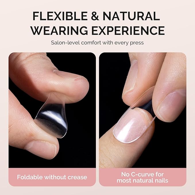 MelodySusie Medium Square X Nail Tips - 300Pcs 15Sizes Clear Acrylic, Half Matte Full Cover Press on Nails for DIY Extension & Salon Use, Pre-Shaped for Long-Lasting Manicure