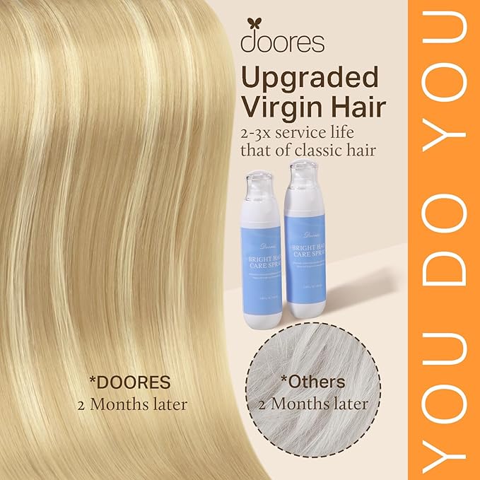 Doores Micro Ring Hair Extensions Human Hair, Drity Blonde Mixed Platinum Blonde 24 Inch 50g/50s, Micro Bead Hair Extensions Real Human Hair Remy Hair