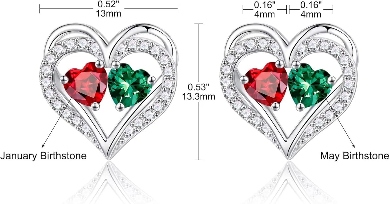Iefil Christmas Gifts for Women Wife - 925 Sterling Silver Birthstone Earrings, Anniversary Birthday Gifts for Women Wife Girlfriend Mom