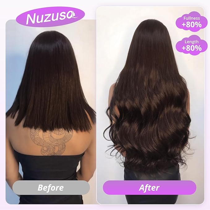 Clip in Hair Extensions Real Human Hair,100% Seamless Invisible Remy Human Hair Silky Straight,Clip Extensions for Women, 8pcs Per Set with Double Weft,2 Dark Brown,16inch 90g/3.2oz