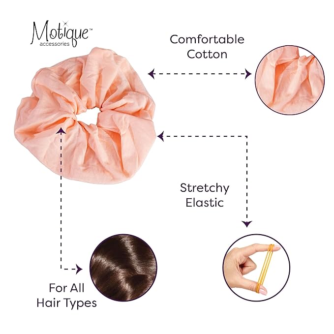 Jumbo Cotton Scrunchie Hair Tie (Light Orange)
