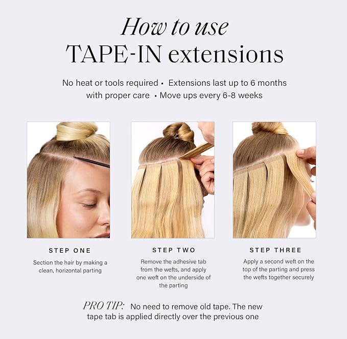 Luxy Tape-In Hair Extension Collection 20", 50g, Beige Blonde, 20 pieces