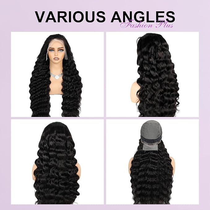 Loose Wave Lace Front Wigs Human Hair 220% Density Loose Wave Wigs Human Hair 13x4 HD Transparent Loose Deep Wave Lace Frontal Wigs 15A Glueless Wigs Human Hair Pre Plucked for Women 30 Inch