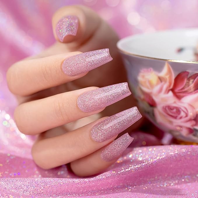 RARJSM Shimmer Nude Gel Nail Polish Clear Purple Pink Sparkly Iridescent Rainbow Holographic Glitter Pigment Jelly Gel Polish Neutral Color 15ml Soak off UV LED Cured for Home Salon DIY Nail Art