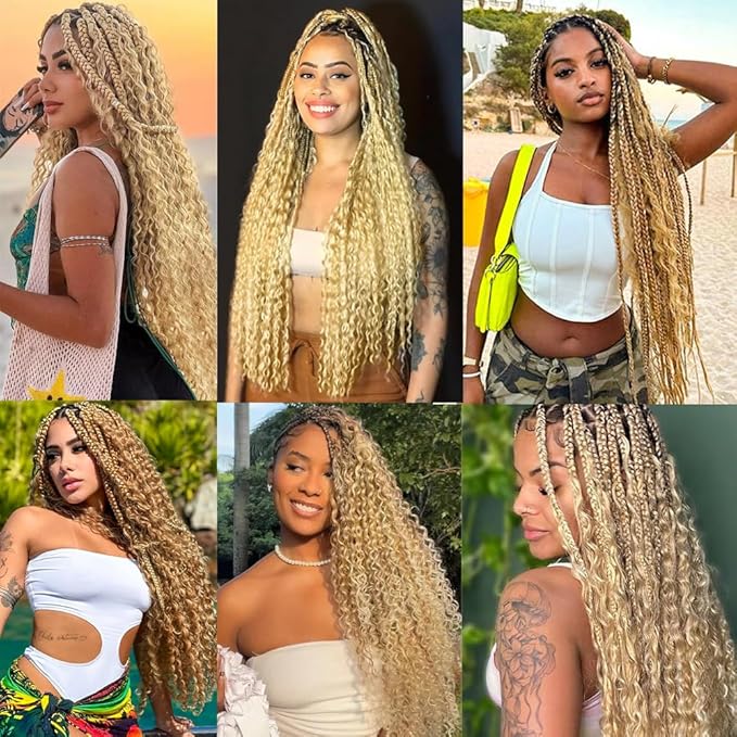 Freiuoke 613 Blonde Human Braiding Hair 12 12 12 Inch 150g 3 Bundles Brazilian Virgin Hair Blonde Deep Wave Bulk Bohemian Color 613 Braids