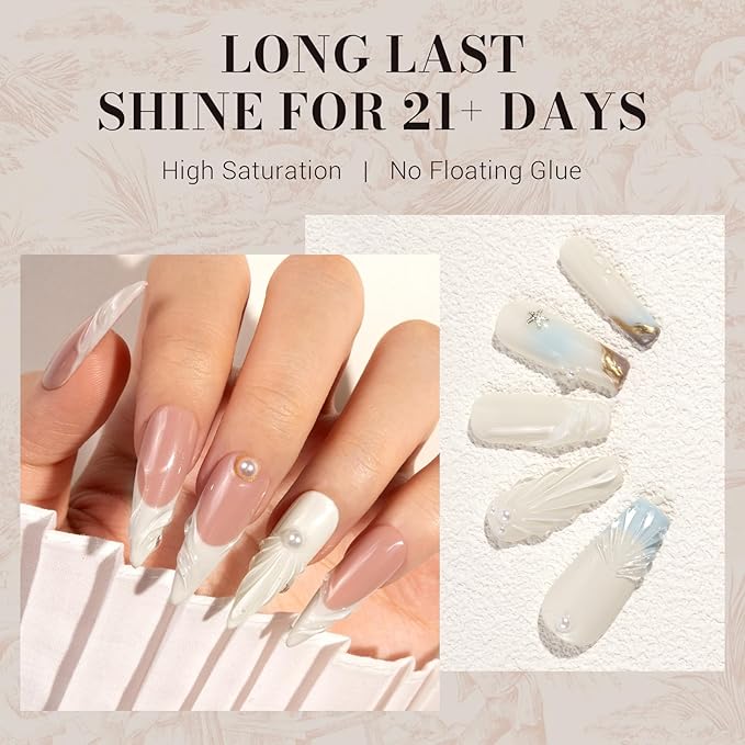 MelodySusie Milky White Gel Nail Polish,0.5fl oz Nails Soak Off UV LED Shell White Gel Polish Gift for Women Nail Art Manicure Salon DIY Nail Design Decoration at Home-1683