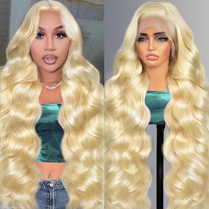 613 Lace Front Wig Human Hair 210 Density Blonde Wig Human Hair 613 HD Lace Frontal Wig 13x6 Body Wave HD Lace Front Wigs Human Hair Pre Plucked Glueless Wigs 24 Inch