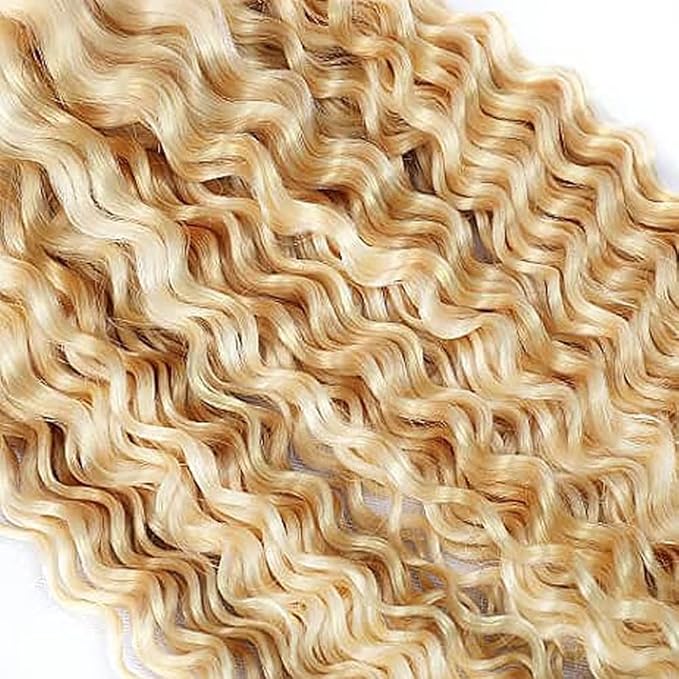 613 Bundles Human Hair Blonde Bundles P27613 Kinky Curly Bundle 14 16 18 inch Blonde Curly Wave Bundle Two Tone 613 and 27 Color